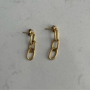 Gold Link Drop Earrings